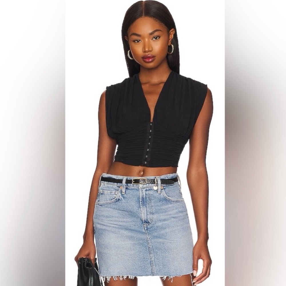 NWT Free People Aria Plunge Neck Top Medium